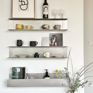 Roestvrij staal scheidingswand uit één stuk Koffiehoek Wandgemonteerd rek Vierkant display Meerlaags Modern Duurzaam - Product Image 5