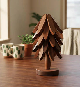 Sous-verre en bois naturel 99 Gold Data, dessous-de-plat en bois massif peint, protection de table pour tasse chaude, pot, fabriqué au Vietnam, Ms Violet - Product Image 6