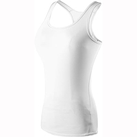 Venta al por mayor logotipo personalizado a granel verano alta calidad señoras blanco negro ropa de calle 220g punto acanalado camiseta sin mangas mujeres 100% algodón