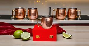 แก้วมอสโกมิวล์ขนาด16ออนซ์พร้อมของขวัญทองแดงบริสุทธิ์เรียงรายทำจากนิกเกิลบรรจุในกล่องกำมะหยี่สีแดงสำหรับคนที่คุณรัก - Product Image 6