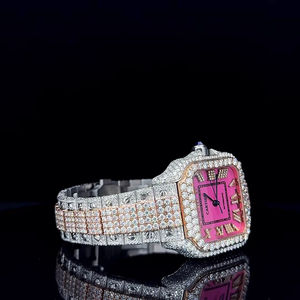 Reloj de Pulsera de Lujo para Hombre, Diseño Elegante, Cristal Analógico, Cubierta Completa de Diamantes Moissanite, Caja de Acero Inoxidable, Estilo Antiguo, Alta Calidad, Venta al por Mayor - Product Image 2