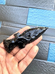 Couteaux en obsidienne noire de qualité supérieure, taillés à la main, 3-6,5 - Lames rituelles en cristal, décoration en pierres précieuses de collection, objet spirituel - Product Image 5