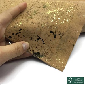 Tissu en liège rustique naturel avec des paillettes argentées, écologique, liège synthétique argenté chaud, liège du Portugal pour sacs et chaussures - Product Image 6