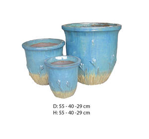 Macetas de Cerámica Esmaltada de Diseño Moderno, Juego de Macetas para Plantas, Decoración del Hogar, Suministros de Jardinería, Uso en Interiores, con Drenaje - Product Image 2