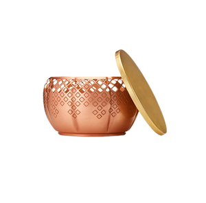 Récipient à bougies de forme ronde de qualité supérieure en cuivre avec couvercle en laiton pour usage domestique et hôtelier - Product Image 1