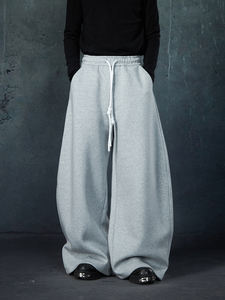 Pantalones de chándal ecológicos personalizados, pantalones de correr holgados de peso pesado, pantalones de algodón de pierna ancha estilo acampanado, ropa de calle con estampado Digital Unisex OEM - Product Image 3