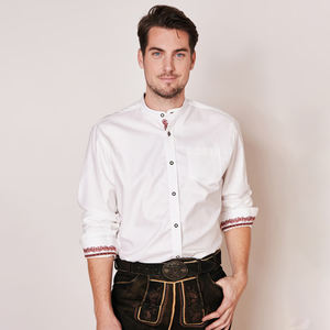 Camisas informales para hombre 2025, camisas de vestir bávaras ajustadas a cuadros de manga larga de poliéster alto, diseño de Lederhosen tu propio bávaro - Product Image 4