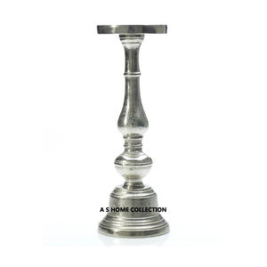 Candelero de pilar de Metal de aluminio niquelado, bonito tarro de vela único de hormigón, la última decoración del hogar - Product Image 1