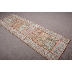 Alfombra Turca de Pasillo 2,4x7,9 pies (74x240 cm), Alfombra Vintage Marrón con Estampado Animal - Product Image 4