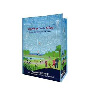 Grand fourre-tout d'épicerie personnalisé recyclable réutilisable pliable extra grand sac fourre-tout tissé de haute qualité à impression personnalisée - Product Image 5