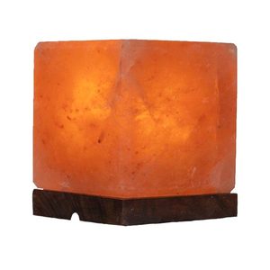 GMP Supported Cube Shaped Himalayan Salt <b>Lamp</b> Set Organic Carved Natural Crafts Complete Package with Electric Cord and Bulb - Product Image 1