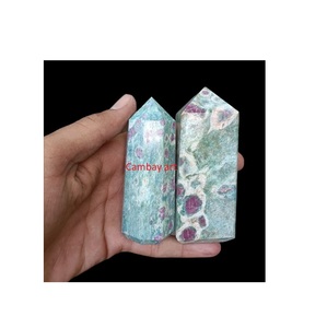 Torre de rubí fucsita de cristal de alta calidad al por mayor, piedra tallada para decoración del hogar, regalo para la India para exportación - Product Image 1