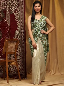 ผ้าจอร์เจียคอตผ้าไหมล่าสุดของดีไซเนอร์พร้อมใส่ชุดส่าหรีตามโซน - Product Image 2