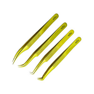 Meilleure pince à épiler professionnelle en acier inoxydable plaqué or pour des embouts en fibre de haute qualité qui ne glissent jamais - Product Image 2