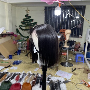 Échantillon gratuit Perruque Bob Orange 4*4 pré-épilée pour lace, densité 150%, cheveux humains Remy Lace Front pour femmes, texture Body/Water - Product Image 3