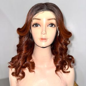 Super doble dibujado alta calidad marrón hinchable peluca cierre frontal marrón claro 100% cabello humano vietnamita alta calidad 2025 - Product Image 3