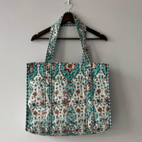 Sac fourre-tout matelassé en coton doublé pour femme indienne, avec fermeture éclair, motif brodé, motif uni, sac à bandoulière