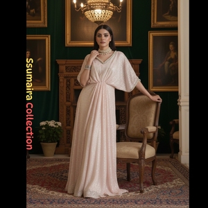 2025 Elegant Embellished <b>Crystal</b> Pearl Beading Satin Kaftan-Luxury Evening Wear & Modest Fashion Natural Waistline Floor-Length - Product Image 5