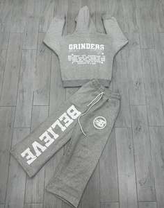 Conjuntos Deportivos Personalizados con Lavado Ácido, Sudaderas con Cremallera, Conjunto Deportivo Corto, Pantalones Deportivos Acampanados con Parches Desgastados y Conjuntos de Sudadera con Capucha - Product Image 2