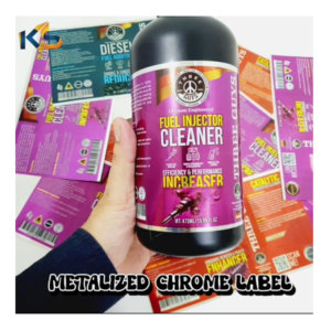 Etiquetas adhesivas de PVC metalizadas en cromo duraderas personalizadas, producto químico impermeable brillante impreso para otras etiquetas de embalaje de productos - Product Image 6