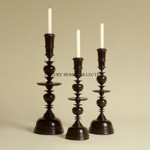 Set of 3 Different Sizes Metal Wood Candle Holders Greatest Quality Indoor Home Decorative New Style <b>Candlestick</b> Holder for Sale - Product Image 1