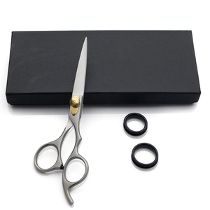 Ciseaux de cheveux professionnels OEM 440C lames convexes argentées bouton de tension réglable poignée en acier inoxydable ciseaux de beauté pare-chocs - Product Image 3