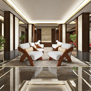 Fauteuil d'appoint simple de style nordique à prix de gros, chaise de salon moderne de luxe en velours blanc, écologique - Product Image 4