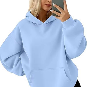 เสื้อมีฮู้ดผ้าฟลีซลำลองสไตล์สตรีทแวร์เสื้อสวมหัวมีฮู้ดผ้าคอตตอนโอเวอร์ไซส์แฟชั่นทรงหลวม - Product Image 1