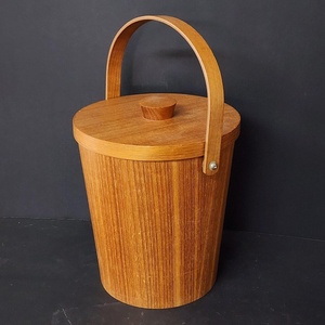 Tazón de hielo de madera maciza de teca con acabado moderno para la configuración de la barra del hogar y la exhibición de la mesa de comedor contemporánea - Product Image 3