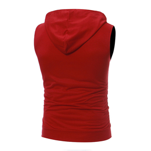 Wholesale Fleece Warm Fashion <b>Sleeveless</b> <b>Hoodie</b> <b>Men's</b> Casual Sweatshirt Pullover <b>Hoodie</b> Customizable Logo Design - Product Image 4