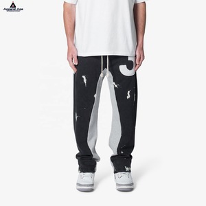 Top Vente Joggers Pantalon Empilé Personnalisé Poids Lourd Polaire Coton Imprimer Logo Jambe Large Baggy Sweat Pantalon Évasé Pantalon De Survêtement Hommes - Product Image 2
