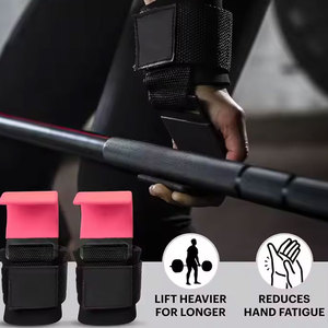 ตะขอยกน้ำหนักและสายรัดข้อมือนีโอพรีนอุปกรณ์ออกกำลังกายในยิมมืออาชีพน้ำหนักเบาโลโก้ได้ตามต้องการ - Product Image 3