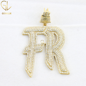 Venta caliente nuevo diseño totalmente helado VVS Moissanite diamante letra elegante con signo de dólar bolsa de dinero colgante de hip hop - Product Image 4