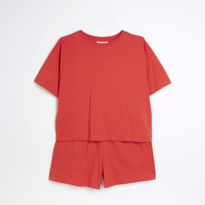 Conception de logo OEM personnalisé ensemble court pour femmes ensembles d'été pour femmes ensemble court deux pièces pour femmes en prix de gros 100% coton - Product Image 5