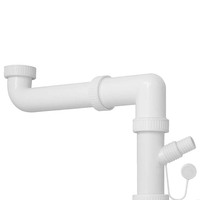 Siphon en polypropylène italien durable en forme de U, design écologique, garantie 5 ans pour cuisine, hôtel, céramique, acier inoxydable