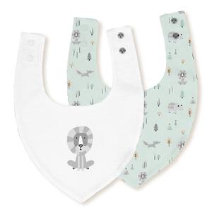 Pack de 2 modèles Bavoirs bandana Fox 20x30 vert pour bébés et enfants - Product Image 1
