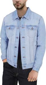 Veste en jean personnalisée sans design à capuche pour hommes, veste en jean avec bouton et lettre imprimés, veste en jean personnalisée, veste en jean - Product Image 4