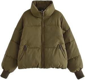 Venta al por mayor de abrigos de invierno de alta calidad de las mujeres-de manga larga holgada chaqueta acolchada corta, espesar acolchado ligero Parka recortada - Product Image 1