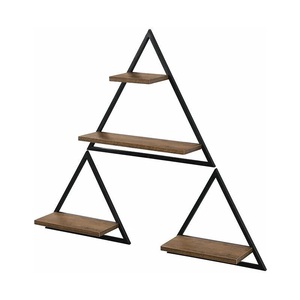 Estante decorativo montado en la pared de Metal negro de gran oferta para almacenamiento de exhibición en el hogar y organización de macetas al mejor precio. - Product Image 4