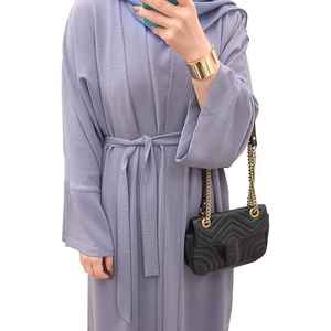 Venta al por mayor de talla grande oración musulmana Abaya última mujer islámica Abaya Color liso cremallera ropa islámica musulmana Abaya mejor calidad - Product Image 3