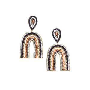 Achetez en gros des boucles d'oreilles pour femmes, boucles d'oreilles élégantes en perles de graines faites à la main, bijoux uniques faits à la main, design créatif - Product Image 5