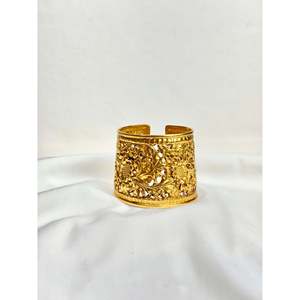 Bracelet manchette en argent sterling 925 poli or, style mode - Product Image 1