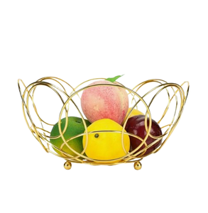 Panier à fruits en acier inoxydable de qualité supérieure Design créatif Pièce maîtresse Panier à fruits en métal Fabriqué en Inde - Product Image 1
