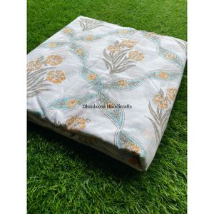 อินเดียผ้าฝ้ายดอกไม้บล็อกพิมพ์ผ้าสําหรับเสื้อผ้าสตรีMaxi Robe Caftanชุดสิ่งทอPJsผ้าม่านวัสดุสําหรับชาย - Product Image 2