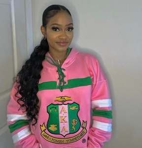 Sudadera con Capucha Personalizable para Mujer, Diseño Divino de Nueve Símbolos Griegos, Bordado en Chenilla de Felpa para Invierno - Product Image 3