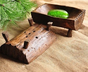 Jabonera de madera natural hecha a mano rectangular respetuosa con el medio ambiente diseño sostenible jabonera de baño de madera maciza pulida duradera - Product Image 3