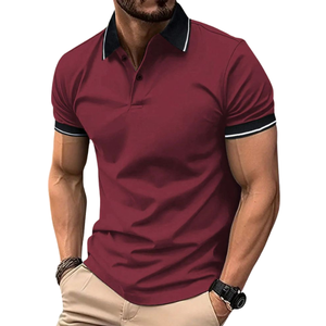 T-shirt de golf sportif pour homme, coupe confortable, maille respirante, évacuation de l'humidité, extensible dans les 4 sens, mélange de coton, vêtements de sport de golf - Product Image 3