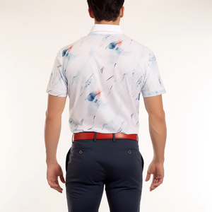 Logo personnalisé pour homme pour polo T-shirt 92% polyester 8% élasthanne Logo brodé Séchage rapide Respirant Polo pour homme - Product Image 4