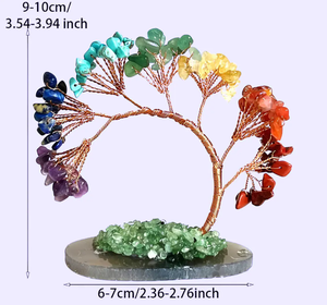 Arbres de cristal de guérison naturelle Arbre de vie Sept cristaux de chakra Pierres Artisanat de pierre pour la décoration - Product Image 6