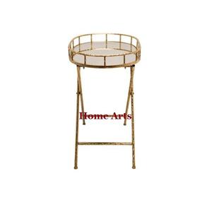 Bandeja para servir postres de metal y vidrio con soporte Bandeja para servir alimentos de forma redonda hecha a mano para uso en fiestas de bodas - Product Image 3